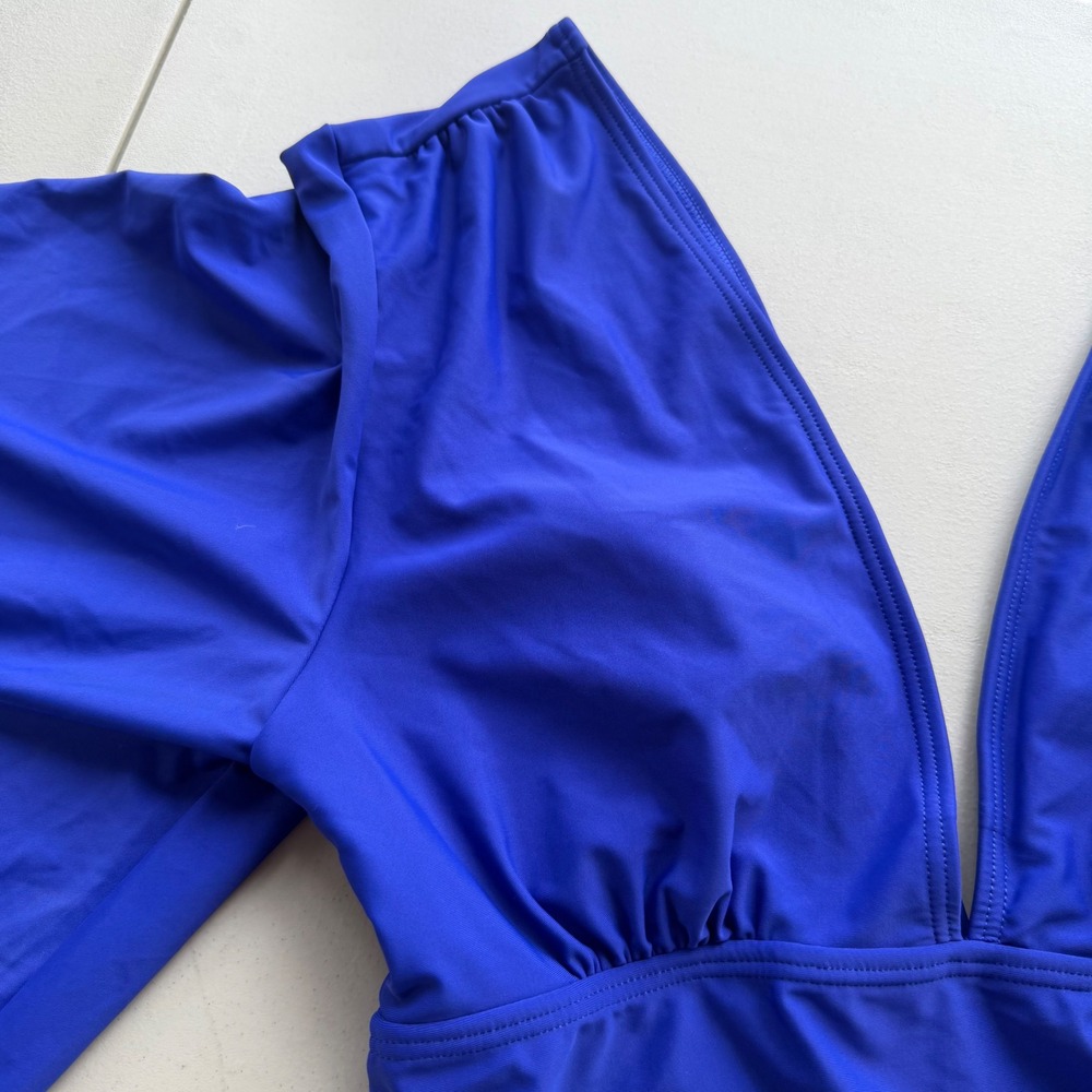 Venus 10 Royal Blue Deep V-Neck Flutter Kimono Sleeve Keeley, One Piece Swimsuit - Picture 7 of 14